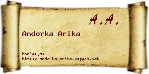Andorka Arika névjegykártya